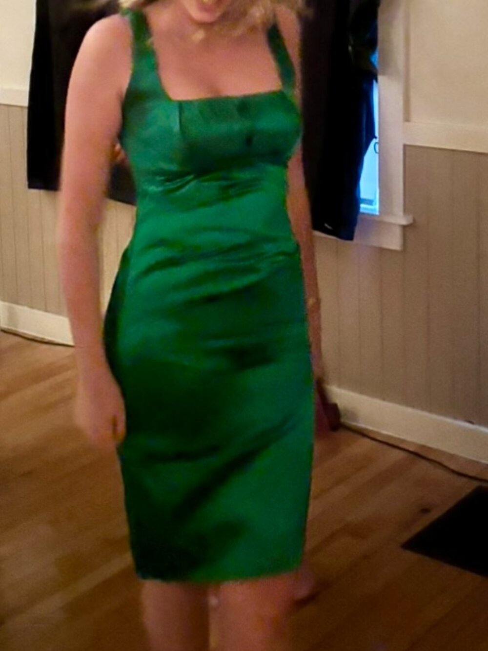 Le Chateau Green Satin dress Size Small